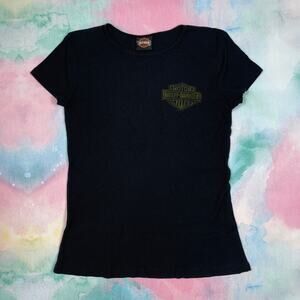 Harley Davidson Womens Short Sleeve Waffle Knit T-Shirt